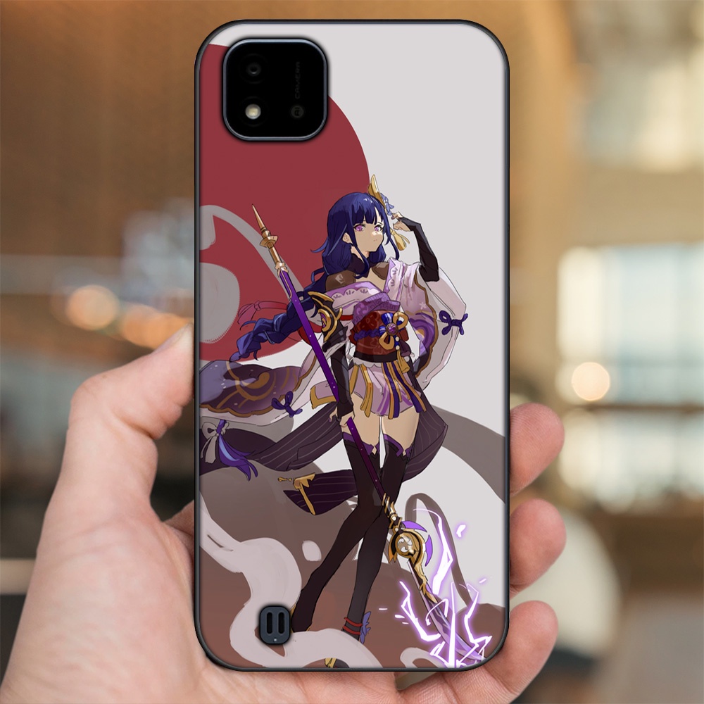 Ốp lưng Realme C11 2021, C20 viền đen in hình Raiden Shogun Genshin Impact