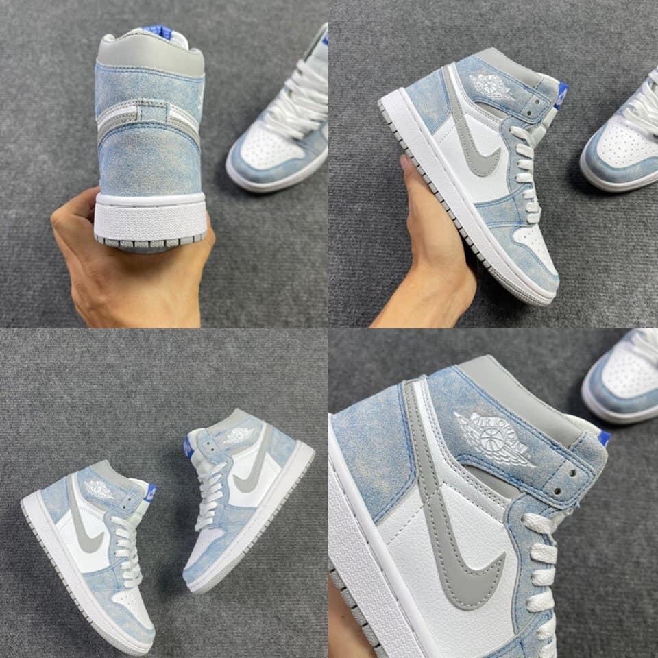 Giày 𝐉𝐨𝐫𝐝𝐚𝐧 1 hyper royal xanh nỉ cao cổ mới, Giày JD1 xanh loang nam nữ hot nhất 2022