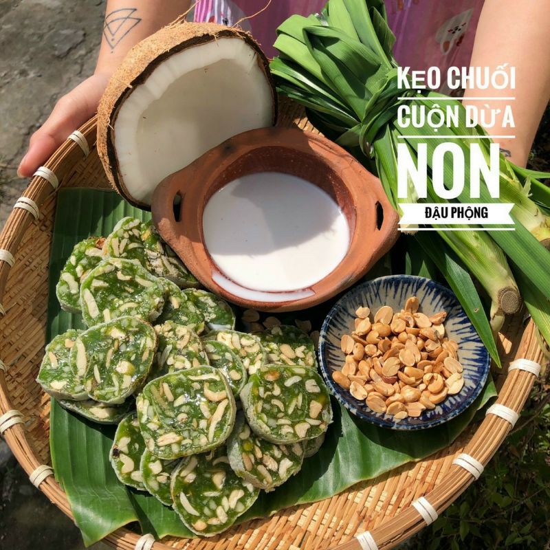 Kẹo chuối dừa non lá dứa 500gr