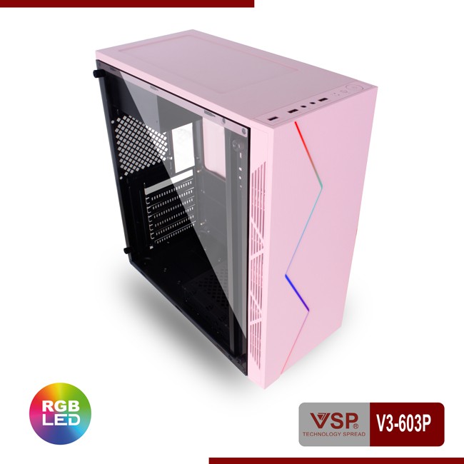 [Mã ELMS5 giảm 7% đơn 300k] Case VSP V3-603P/ V3-603P (Hông trong suốt) Có Sẵn LED RGB cực đẹp bảo hành 1 tháng 1 đổi 1