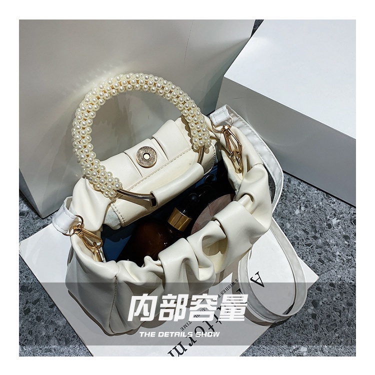 Túi xách da pu JASMIN NOIR hình đám mây đính ngọc trai giả dễ thương cho nữ