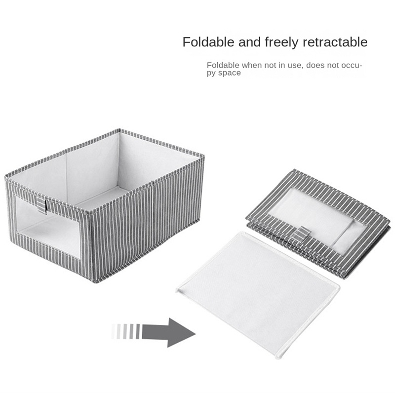 Set 2 Túi Vải Đựng Đồ Dạng Gập Sắp Xếp Gọn Gàng Có Cửa Sổ