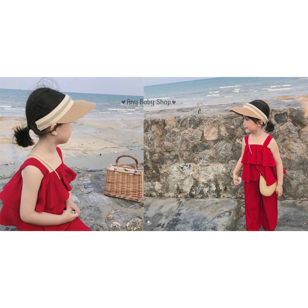 Mũ cói đi biển nửa đầu cho mẹ và bé màu cực xinh(hàng có sẵn) ❣❣