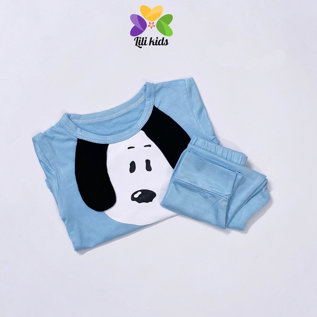 bộ dài tay cho bé gái bé trai chất thun lạnh co dãn họa tiết đáng yêu cho bé từ 8-18kg lili.kids BDT05
