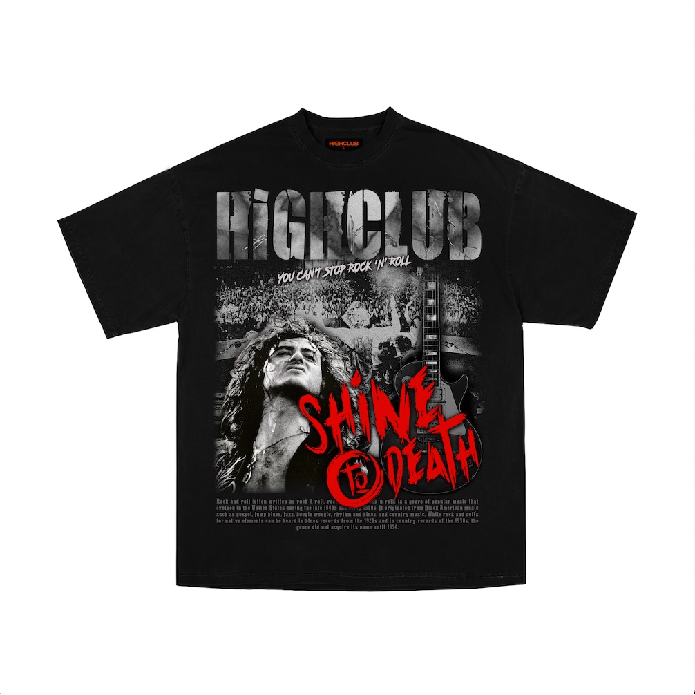 Áo Thun SHINE TO DEATH Tay Lỡ Unisex Nam/Nữ Đen/Trắng Cổ Tròn - HIGHCLUB Brand Chính Hãng