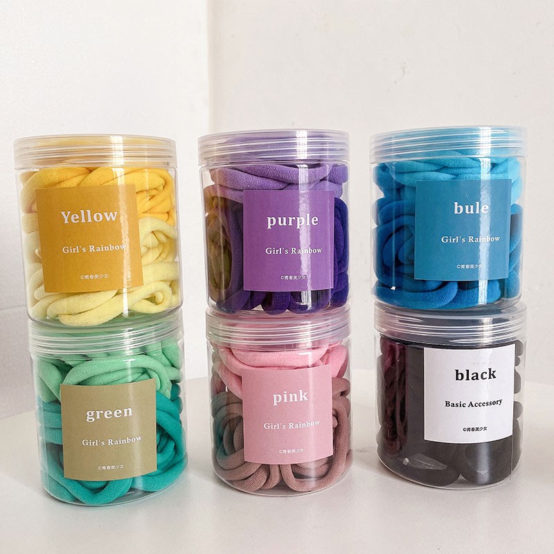 Dây buộc tóc cao su nhiều màu sắc không làm tổn thương tóc dễ thương