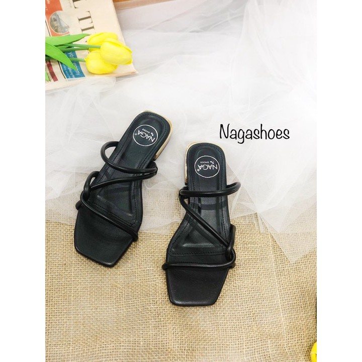 DÉP NAGASHOES QUAI CHÉO ĐẾ GỖ 2CM NAD73