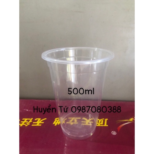 50 cốc nhựa PP 350ml-500ml-700ml dày dặn, chịu được nóng lạnh có thể dùng nắp hoặc màng dập