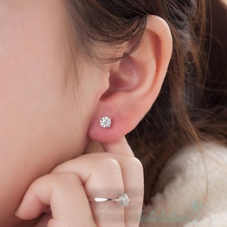 Bông tai dạng xỏ đính đá pha lê 5 cánh cho nữ