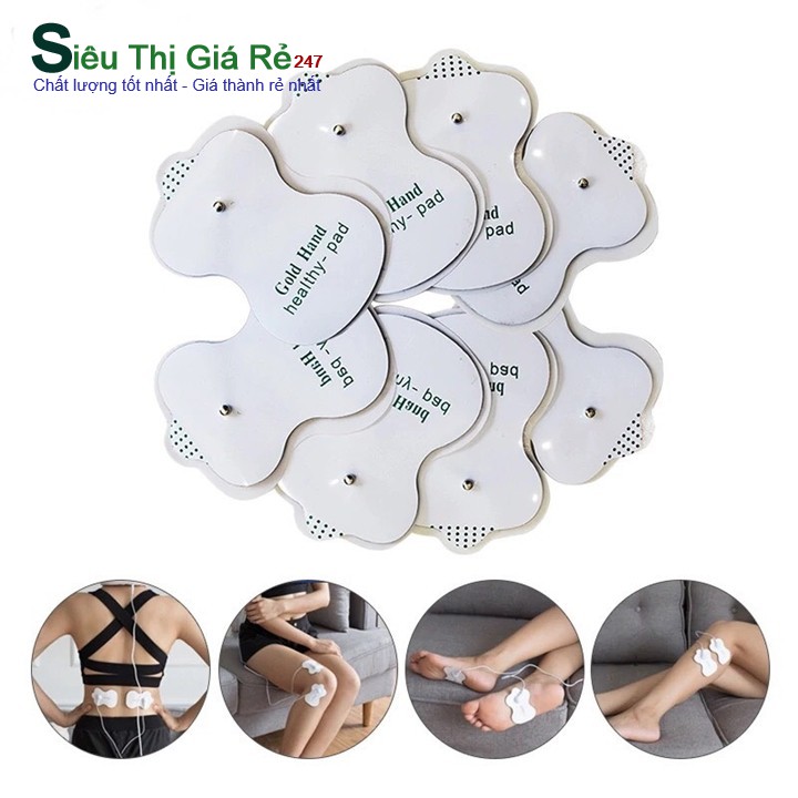 [Chính hãng] Bộ 4 miếng dán massage xung điện rẻ, bền dành cho máy massage vật lý trị liệu ( miếng dán mát xa )