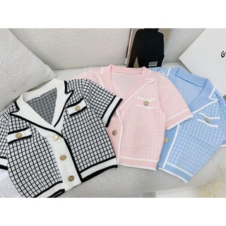 ÁO LEN CỔ VEST VIỀN FORM LỬNG 210622