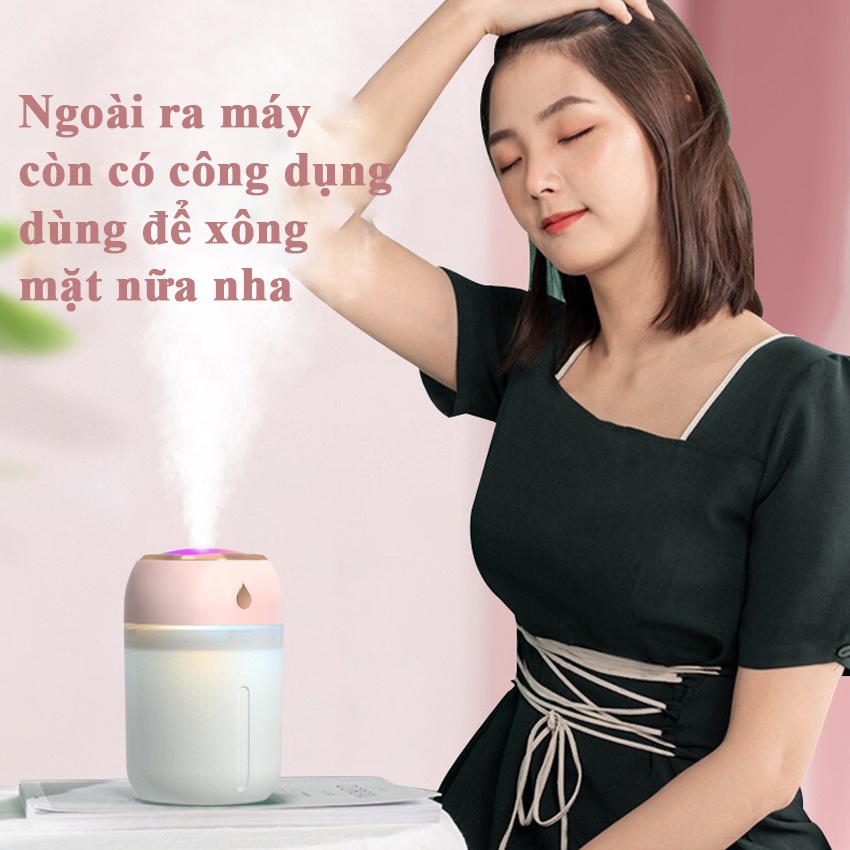 Máy xông tinh dầu phòng ngủ phun sương mini tạo ẩm đuổi muỗi phát sáng thay đèn ngủ 420ml ECOTITT MXTD03