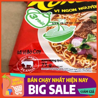Túi Mỳ Ăn Liền Koreno Up 3 Phút Vị Bò Cay 75g, mì ăn liền sợi nhỏ