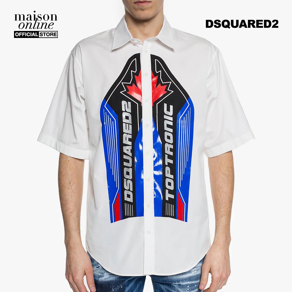 DSQUARED2 - Áo sơ mi nam tay ngắn in logo Top Tronic S71DM0281-100