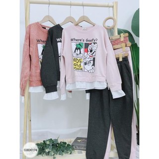 Bộ nỉ micky gấu trắng cao cấp