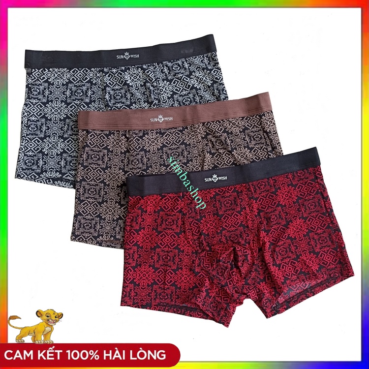 (combo 3) quần sịp đùi nam thun lạnh họa tiết đẹp sunwish. quần sịp đùi nam cao cấp