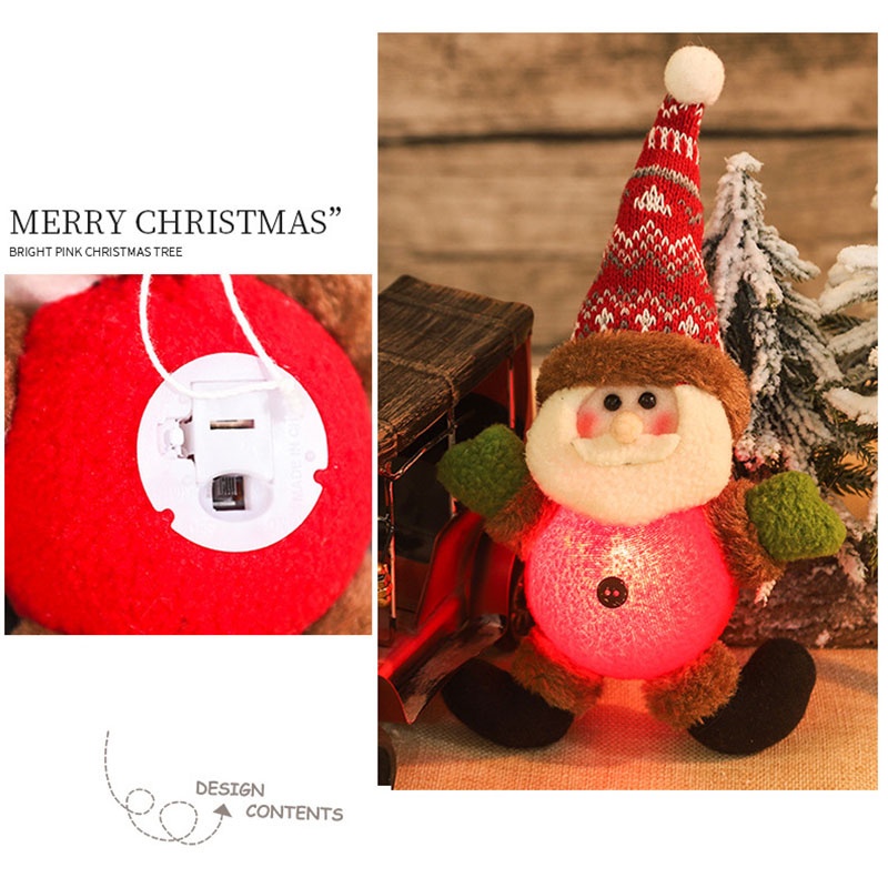 Búp Bê Người Tuyết / Ông Già Noel / Tuần Lộc Có Đèn LED Phát Sáng Trang Trí Cây Thông Giáng Sinh Năm Mới