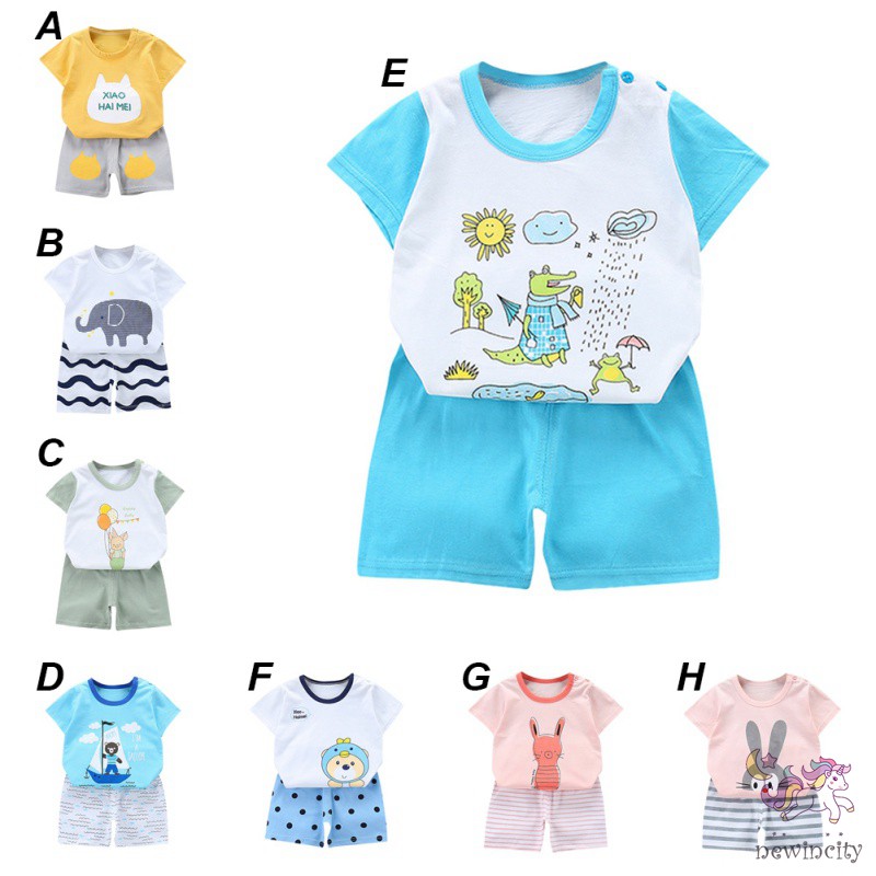 Set Áo Thun Tay Ngắn Và Quần Short Cho Bé