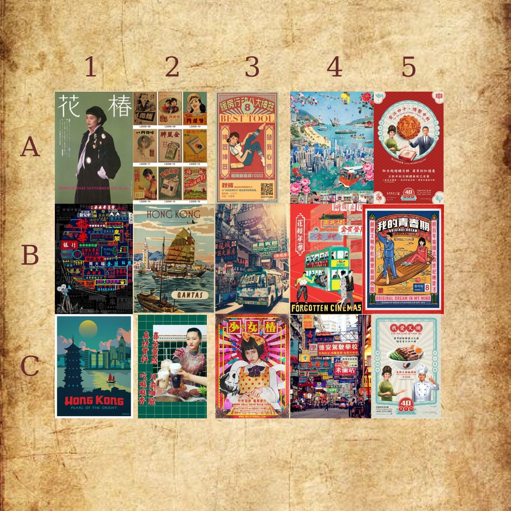 Decal Vintage poster, Áp Phích Retro Trang Trí Tiệm Trà Chanh, Tiệm Barber, Quán Bar