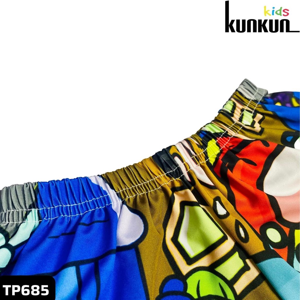 Quần áo bé trai KUNKUN TP685 tay ngắn in 3d hoạt hình Among us - Đồ bộ trẻ em size đại 10kg - 60kg chất thun lạnh