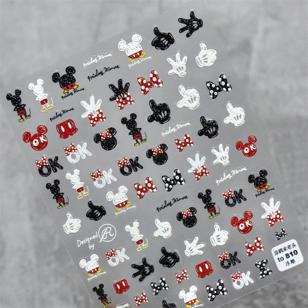 Miếng Dán Trang Trí Móng Tay Hình Chuột Mickey Hoạt Hình