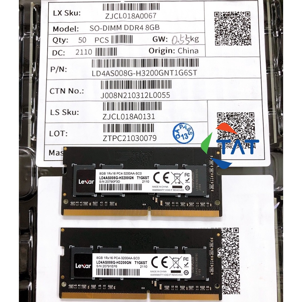 Ram Laptop Lexar 8GB DDR4 3200MHz Chính Hãng - Ram 1 mặt chíp