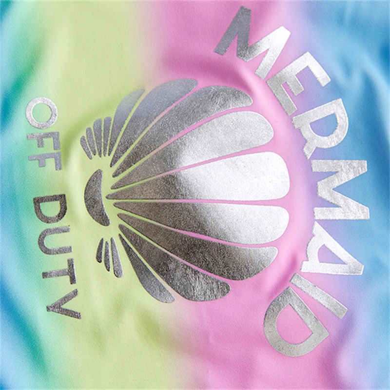 Bộ Đồ Bơi Một Mảnh In Hình Nàng Tiên Cá Màu Cầu Vồng Thời Trang Mùa Hè 2022 Dành Cho Bé Gái 2-11