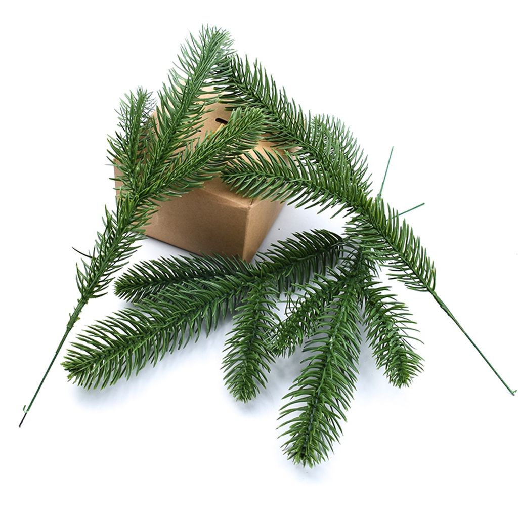 WADEES Beautiful Christmas Decorations Reuseable Wreath Accessories Artificial Pine Needles Evergreen Plants DIY Crafts Lifelike 5/10 pcs/pack Creative Merry Christmas Home Decor