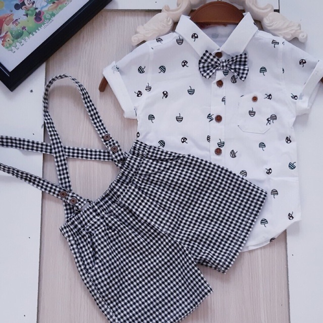 Set yếm kaki bé trai