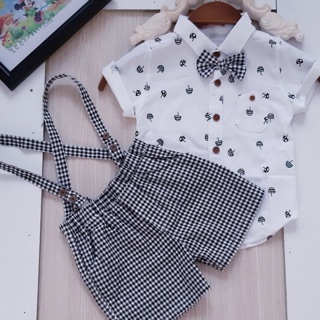 Set yếm kaki bé trai