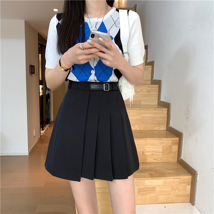 Chân váy nửa xếp ly đai vải, chân váy ngắn xếp ly khóa cạnh 31 September mã S11 | BigBuy360 - bigbuy360.vn