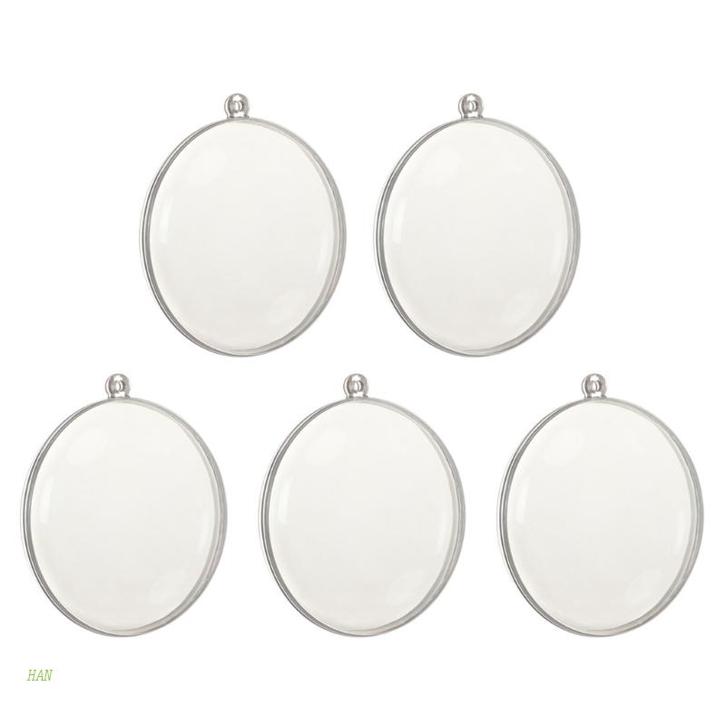 Set 5 Trái Châu Bằng Nhựa Trong Suốt 3.5 Inch Dùng Trang Trí Cây Thông Giáng Sinh DIY