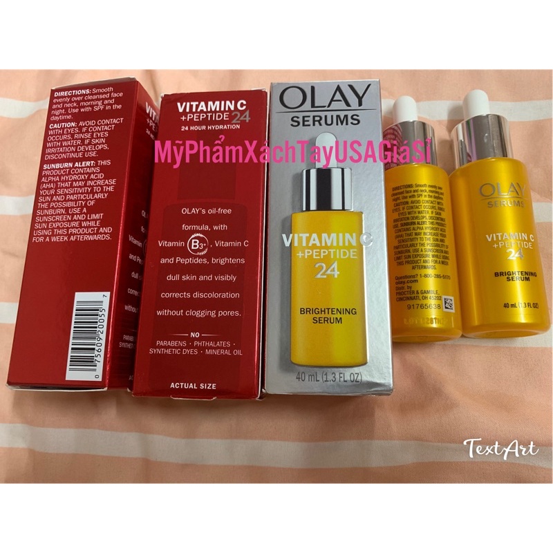 Serum dưỡng ẩm chống lão trẻ hóa da Olay vitamin C peptide 24 brightening 40ml