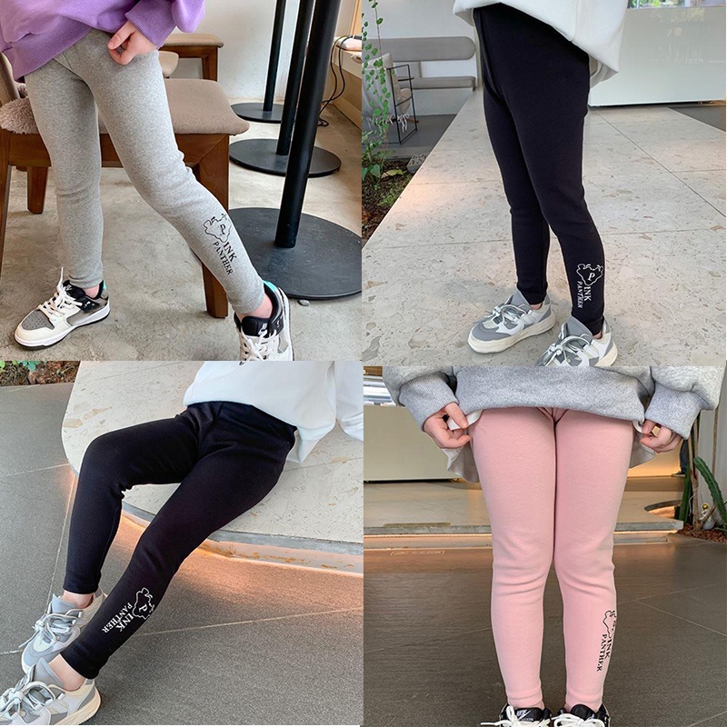 Quần legging co giãn in chữ thời trang mùa đông cho bé