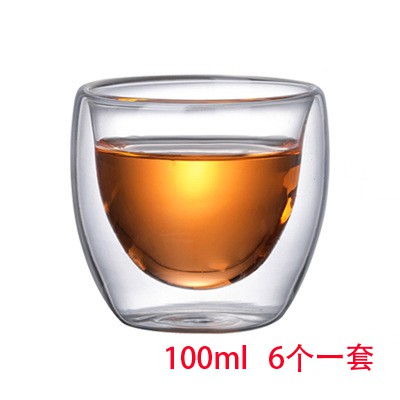 Combo 6 Ly Thủy Tinh 2 Lớp không quai cầm 100ml
