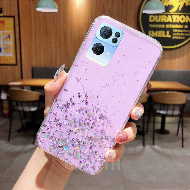 Ốp Điện Thoại Màu Trơn Lấp Lánh Cho OPPO Reno7 Pro 5G Reno 7 Z 7Z 6Z Reno6 Z Reno 6 Pro A76 A95 4G A16