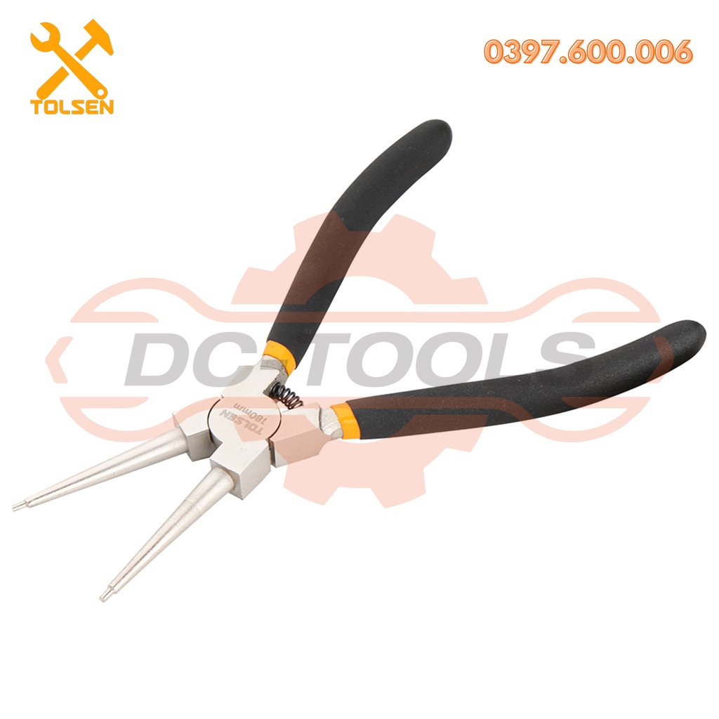 KÌM MỞ PHE RA VÀO Kìm mở phe vòng ngoài kiểu mũi thẳng,  Size 7&quot;/180mm Thép Crv mạ niken DC-TOOLS