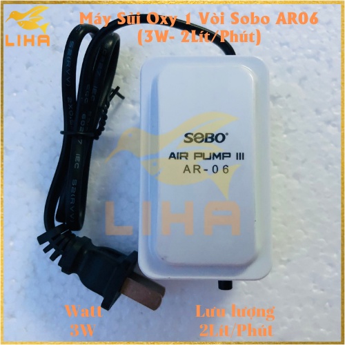 Máy Sủi Oxy 1 Vòi Sobo AR06  - Máy Oxi Cho Bể Cá