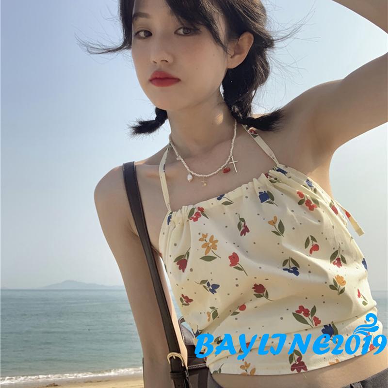 Áo Lửng Hai Dây Họa Tiết Hoa Quyến Rũ Dành Cho Nữ | BigBuy360 - bigbuy360.vn