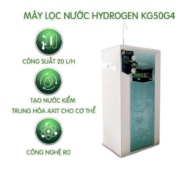 MÁY LỌC NƯỚC KANGAROO HYDROGEN KG50G4 VTU 4 lõi lọc thô loại bỏ đá vôi 10 cấp lọc