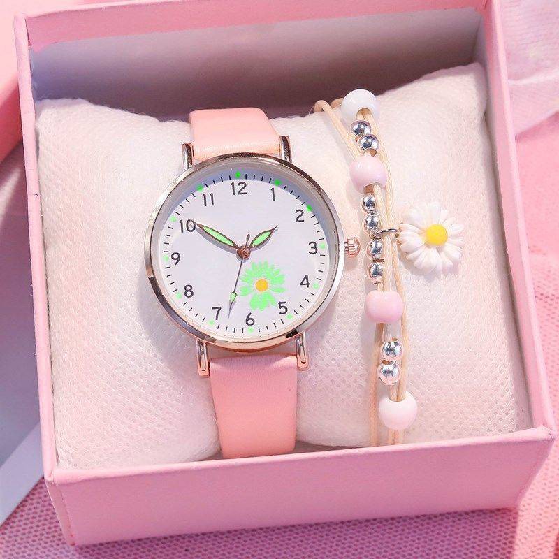 tử hồ Star Night Light Girl Heart Watch Nữ sinh viên Nữ thần dễ thương Nhật Bản bạn gái hai hoặc ba đứa trẻ bình thư