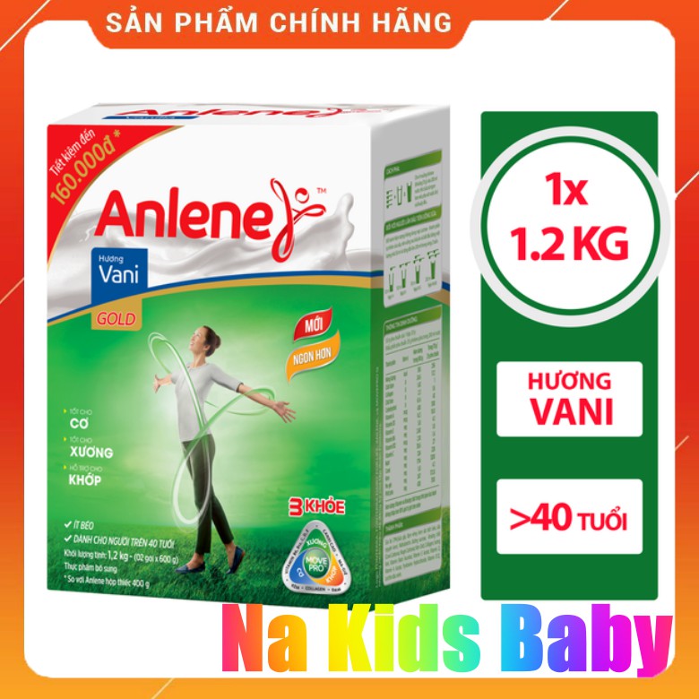 Sữa Anlene Gold Trên 40 Tuổi hộp giấy 1.2kg