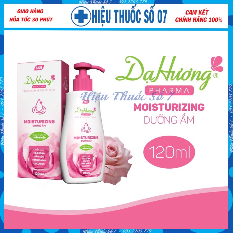 Dung dịch vệ sinh phụ nữ, ddvs phụ nữ Dạ hương Pharma Moisturizing chai 120ml – Sáng hồng tươi trẻ, tự tin hấp dẫn