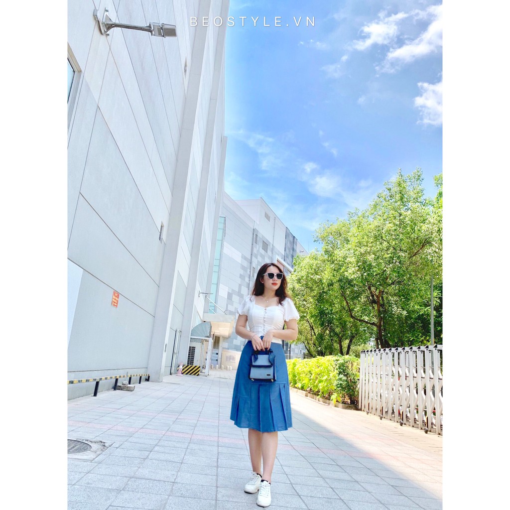 Áo kiểu croptop bigsize Seola beostyle cho người béo mập 55-100kg | BigBuy360 - bigbuy360.vn