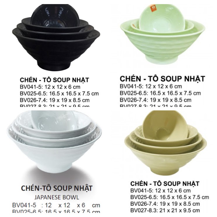 Tô nhỏ nhựa melamine dùng cho các bé  nhiều mẫu nhiều size Srithaisuperware Thái Lan