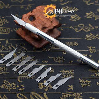 ⚡ Bộ dao khắc trổ ⚡ Kèm 9 lưỡi dao mini + 1 cán dao kim loại hợp kim cacbon