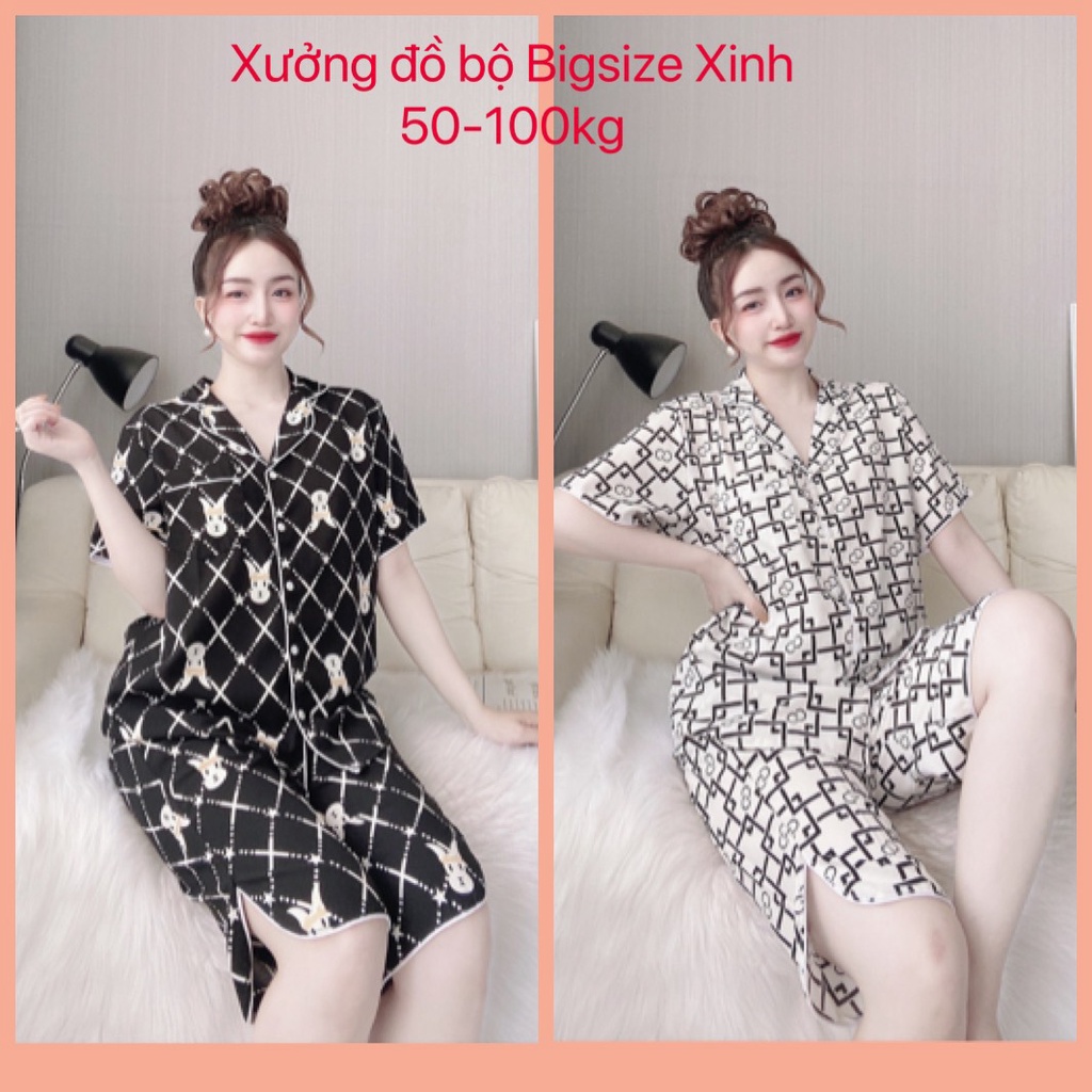 Bộ Lửng Pijama Bigsize 50-100kg  đồ mặc nhà đông xuân cho nữ thoải mái | WebRaoVat - webraovat.net.vn