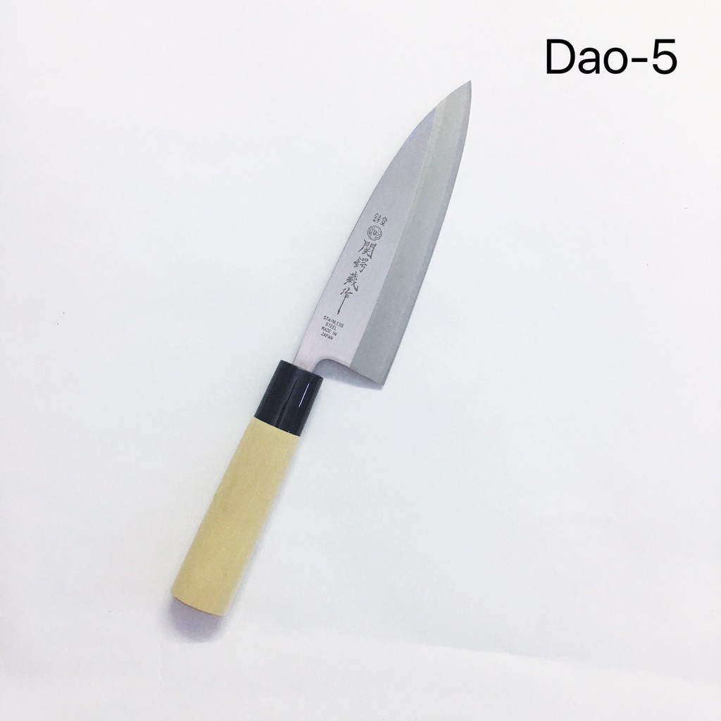 Dao bếp cán gỗ lưỡi dày Mitsuboshi Kataota 15.5cm - Nhật Bản (Dao 5)