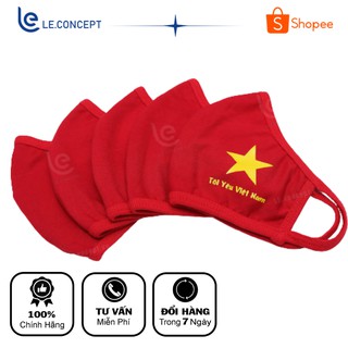 [COMBO] 10 Khẩu Trang Vải Kháng Khuẩn Cờ Đỏ Sao Vàng LE.CONCEPT Co Giãn Dễ Chịu Bảo Sức Khỏe Toàn Diện