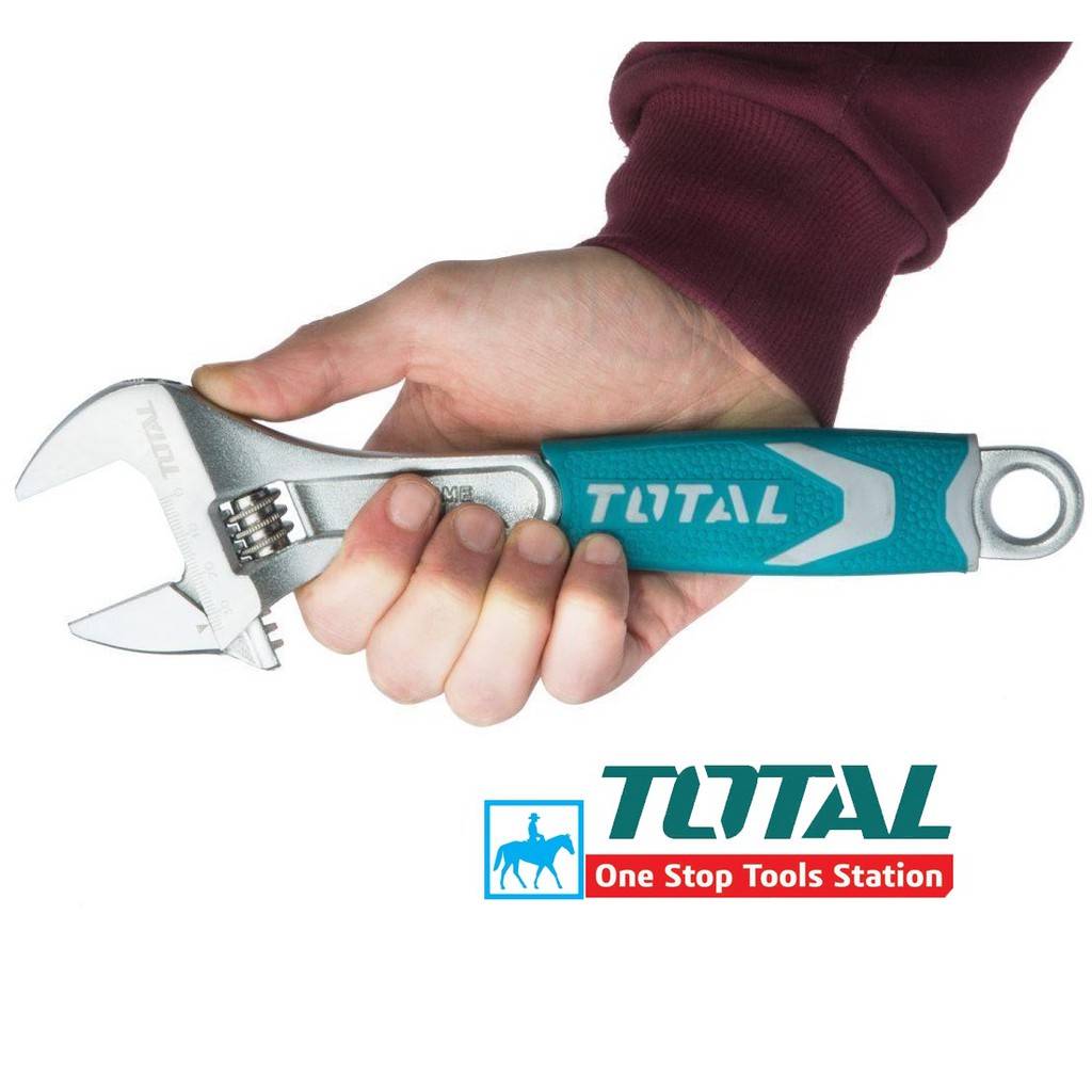 Total Cờ Lê Mỏ Lết 200mm 8inch Mở Rộng 30mm THT101086 HADW131088